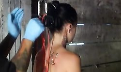 Submissive young chick with small tits is enjoying her master