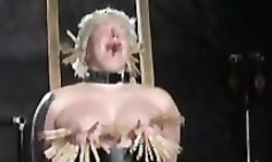 Dirty as hell sadistic tortures for a bonded big-boobed blonde