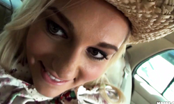 Dick-loving RnB girl is blowing my cock at the backseat