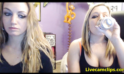 Two blondes in a exciting webcam girlfriend squirt contest