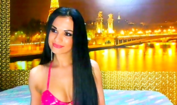 Dark-haired stripper is dancing and playing with her vagina