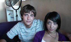 Seductive girlfriend Stacy Miller gives a blowjob on the knees