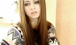 Girl with the eyes full of innocence is showing off her nice booty