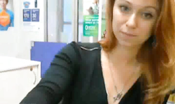 Cute redhead chick is accurately demonstrating her undies