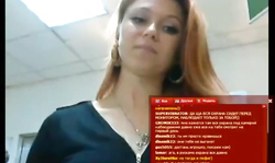 Redhead woman is slowly demonstrating her tight pussy