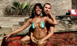 Round And Brown black stripper Bunny Knight demonstrates her big butt