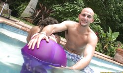 Oiled girl Round And Brown Sasha Boyce looks extremely hot