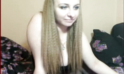 Long-haired bbw blonde is fucking with a massive red wiener