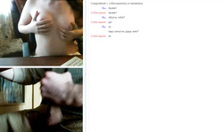 Sweet chick shows off her naked boobies for a random guy