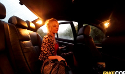 Cop fucks with a slender busty blonde at the backseat