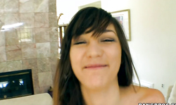 Dark-haired teen enjoys BBC in the video by the Monsters Of Cock