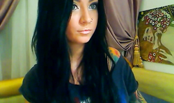 Awesome-looking busty brunette is drilling her pussy in the close-up