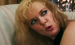 Mature blonde is revealing her cock-sucking skills in the close-up