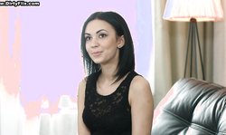 Young goddess Sheri Vi is sensually getting on the knees