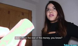 Sweet brunette Public Agent Esperanza del Horno shows her ass for money