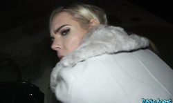 Beautiful golden blonde Public Agent Florane Russell fucked from behind