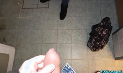 Exotic student Public Agent Suzie Q sucks with and rides for money