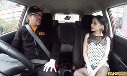 Good and inked young doll Fake Driving School Myla Elyse has a nice ass