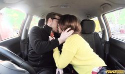 Cheating redhead babe Princess Paris gives her teacher a good blowjob