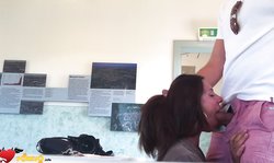 Seduced Russian chick is playing with her little wet hole