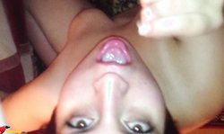 Redhead Russian teen is sucking and swallowing with love