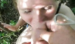 Ultimate Russian girl is sucking a big boner down on the knees