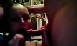 Very slender busty Russian chick is sucking in the close-up