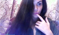Sweet pierced Russian teen teases her boyfriend on the webcam