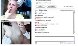 Nasty Russian lesbian webcam chat with a soloing brunette