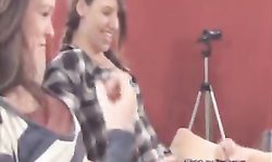 A pair Teens watch cock flashing