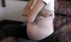 Gorgeous chick is getting home and slowly undressing