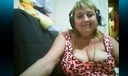 Dirty-minded fat woman shows off her massive boobies