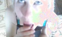 Curvy Russian blonde with blue eyes is sucking a massive dick