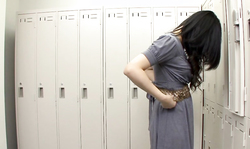 Japanese babe is undressing her office suite on the cam