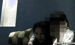 Cute and pretty Asian brunette is sucking a cock on the first date