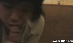 Gorgeous Korean brunette is sucking my hard dick in the close-up