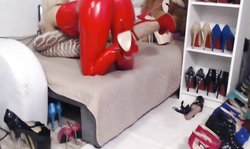 mistress red latex high heels feet fetish