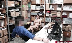 Sexy shoplifter rammed by officer