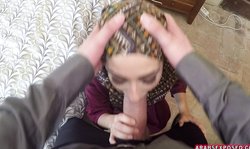 Alluring amateur hottie Arabs Exposed Lucia gives a gorgeous blowjob