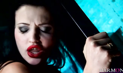 Glamorous slut gets fucked by a truly massive black pole