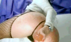 Slutty russian girl is undressing her black panties and playing with a dildo