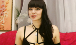 Outstanding brunette is playing with her hard dildo