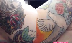 Tattooed PAWG Anal Ride Dildo