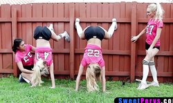 Soccer teens show how to handle big ball