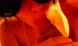 Black-haired Russian babe is giving a juicy blowjob