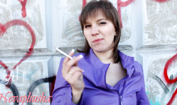 Filthy Russian slut is getting pounded in her mouth in the public place