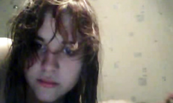 Skinny Russian teen is sucking a dick on the webcam