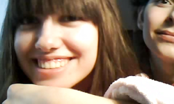 Lovely Russian teenager is revealing her naked tits on cam