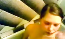 Russian babe with the innocent eyes is sucking a dick