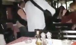 Hot Girl Blowjob and Handjob in Public Restaurant